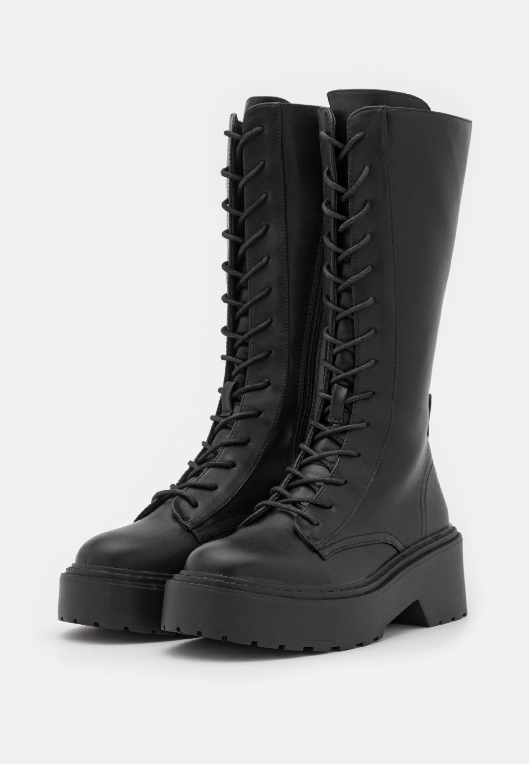 ONLY SHOES ONLBOSSI HIGH SHAFT LACE UP BOOT - Cizme cu șireturi - black