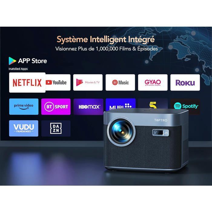 Vidéoprojecteur 4K - ZIG-ZAG TERRITOIRES - 33000 Lumens - Android TV - WiFi-6/Bluetooth - 3D