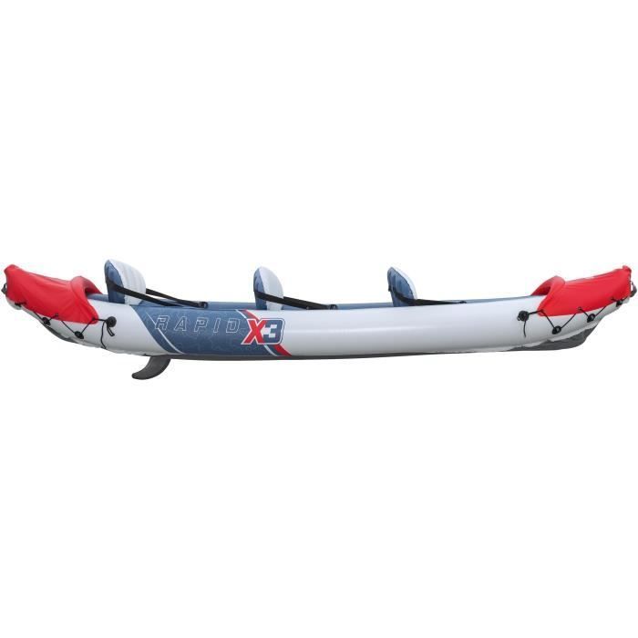 Kayak hinchable - BESTWAY - 65132 - Rapid X3 Hydro-Force™ - 381 x 100 cm, 3 personas, 250 kg máx., 2 remos, bomba
