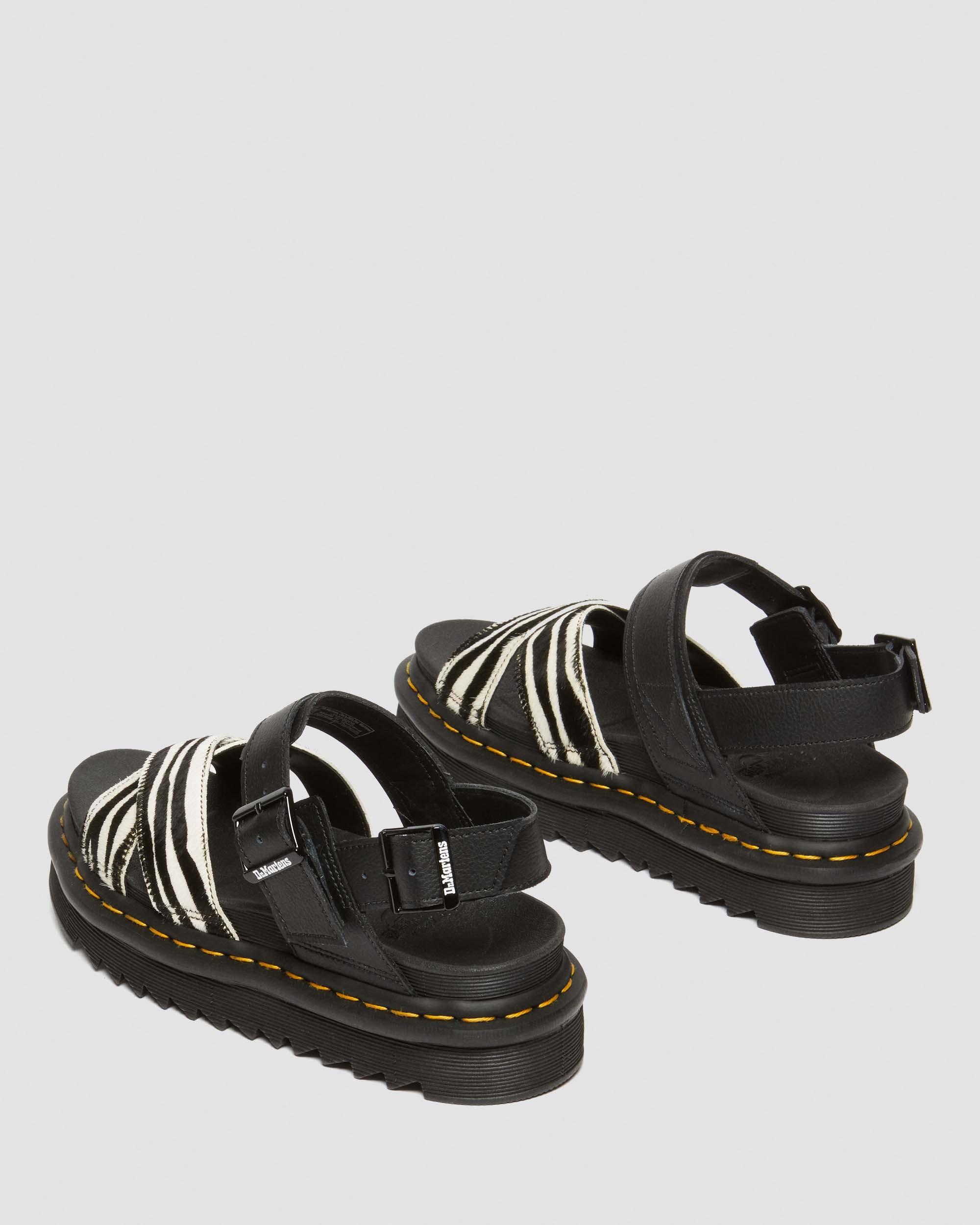 Voss II Hair-On Zebra Print Sandalen