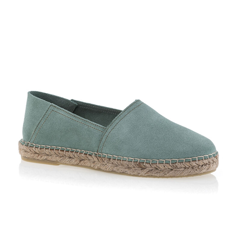 Dámské zelené espadrilky s lanovou podrážkou