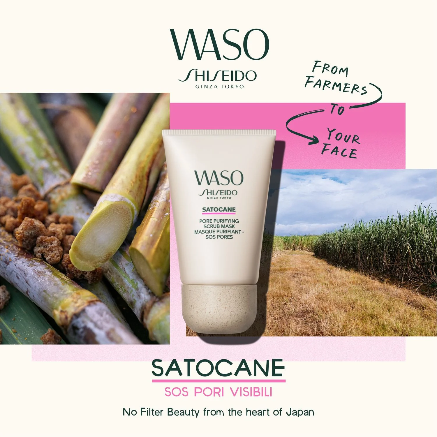 Waso SATOCANE Pore Purifying Scrub Mask - Maschera Purificante viso