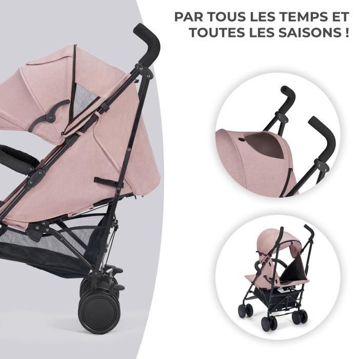 SIESTA-rattaat - Kinderkraft - makuuasentoon taittuva - kokoontaitettava/kompakti - pinkki