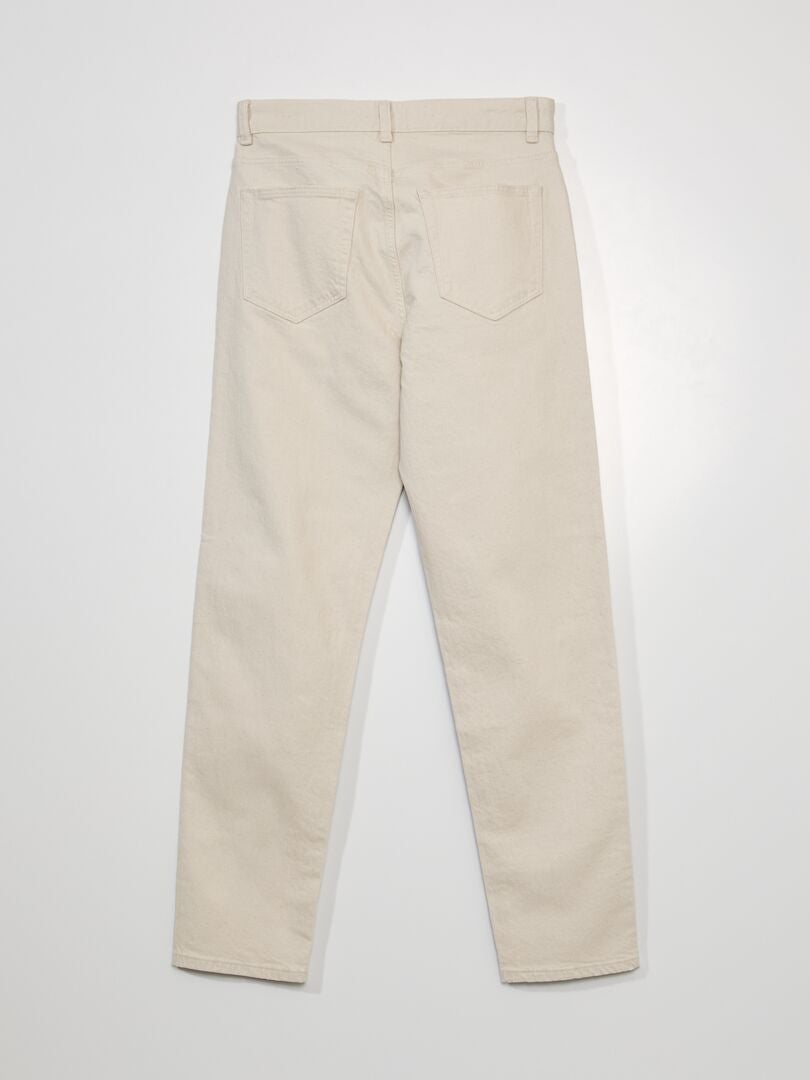 Calça jeans de perna larga com 5 bolsos - L32 - BRANCA