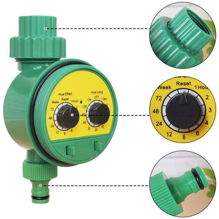 Minuterie d'arrosage automatique - PZCC - Programmation multiple - Écran LCD - Compatible 1/2 et 3/4 pouce