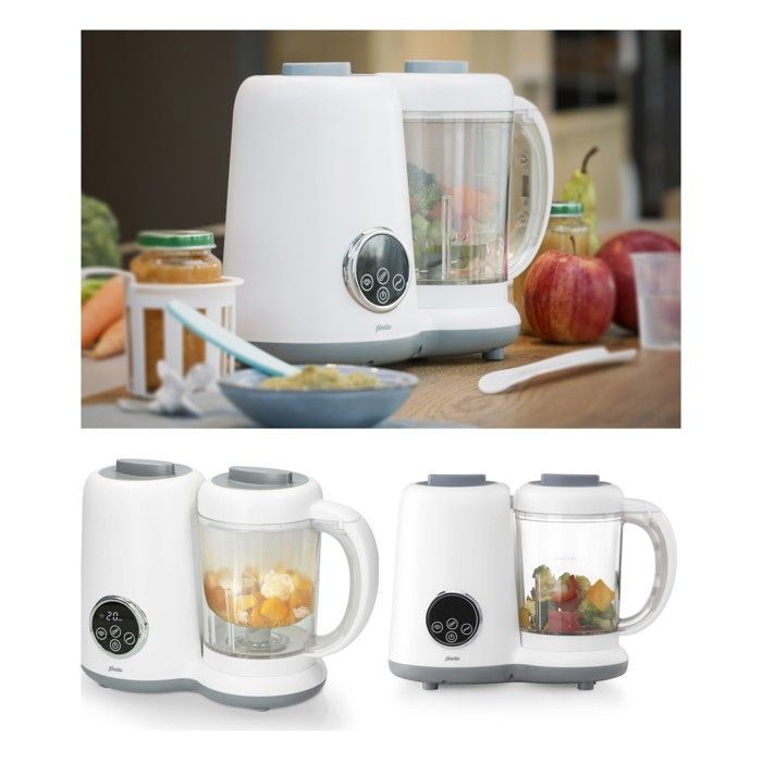 Robot pour repas bébés 5 en 1 Blanc – 300W - Stérilisation et Chauffe-biberon-cuisson vapeur