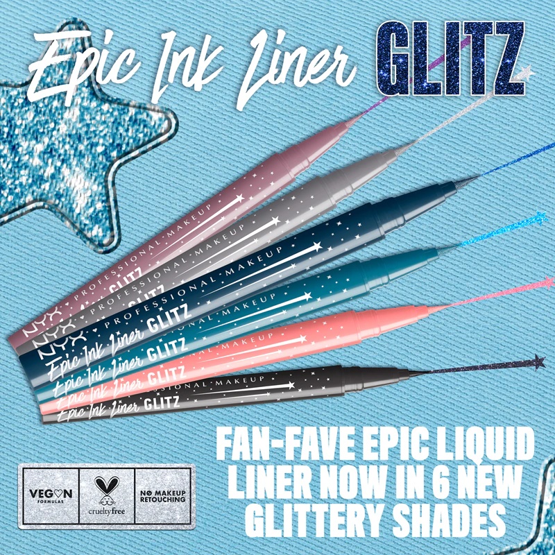 NYX Professional Makeup Epic Ink Glitz metalizuotas akių pieštukas
