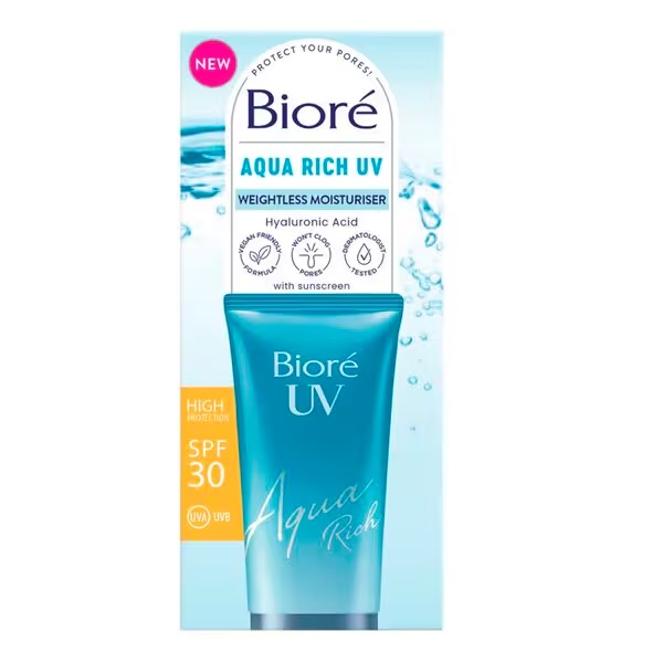 Bioré Aqua Rich Uv SPF 30 mitrinošais krēms bez svara<br>
