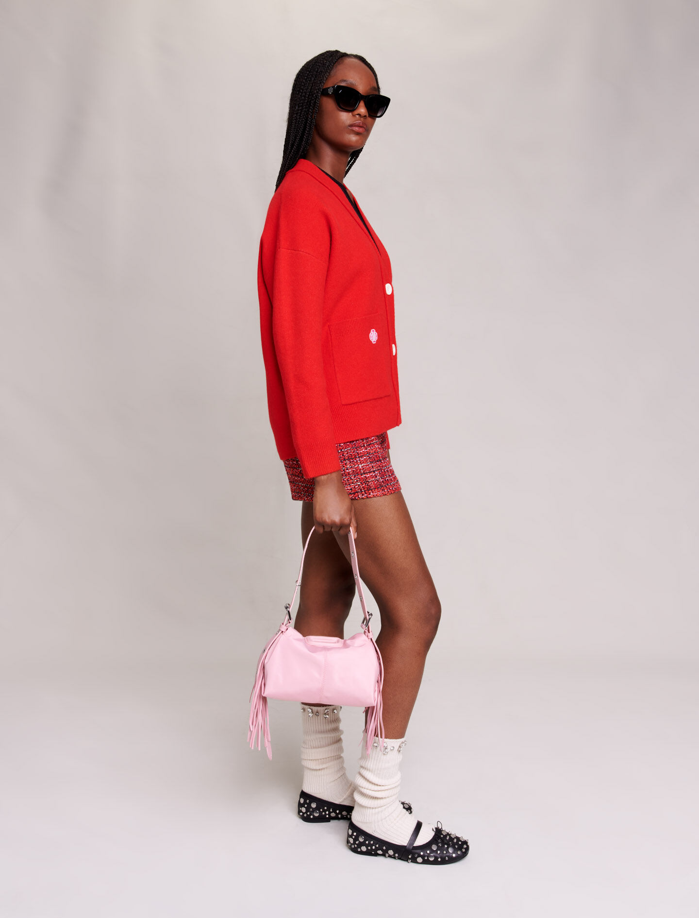 Cardigan tricotat-Rouge coquelicot