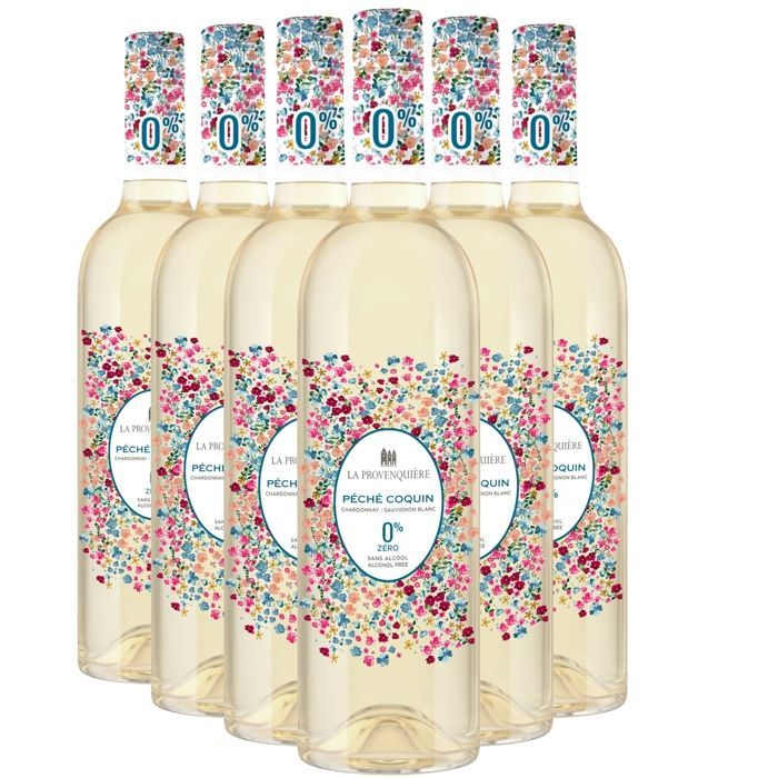 La Provenquière Péché Coquin 0% Alkoholfrei – Vin de France – Weißwein (6x75cl) HVE Alkoholfrei