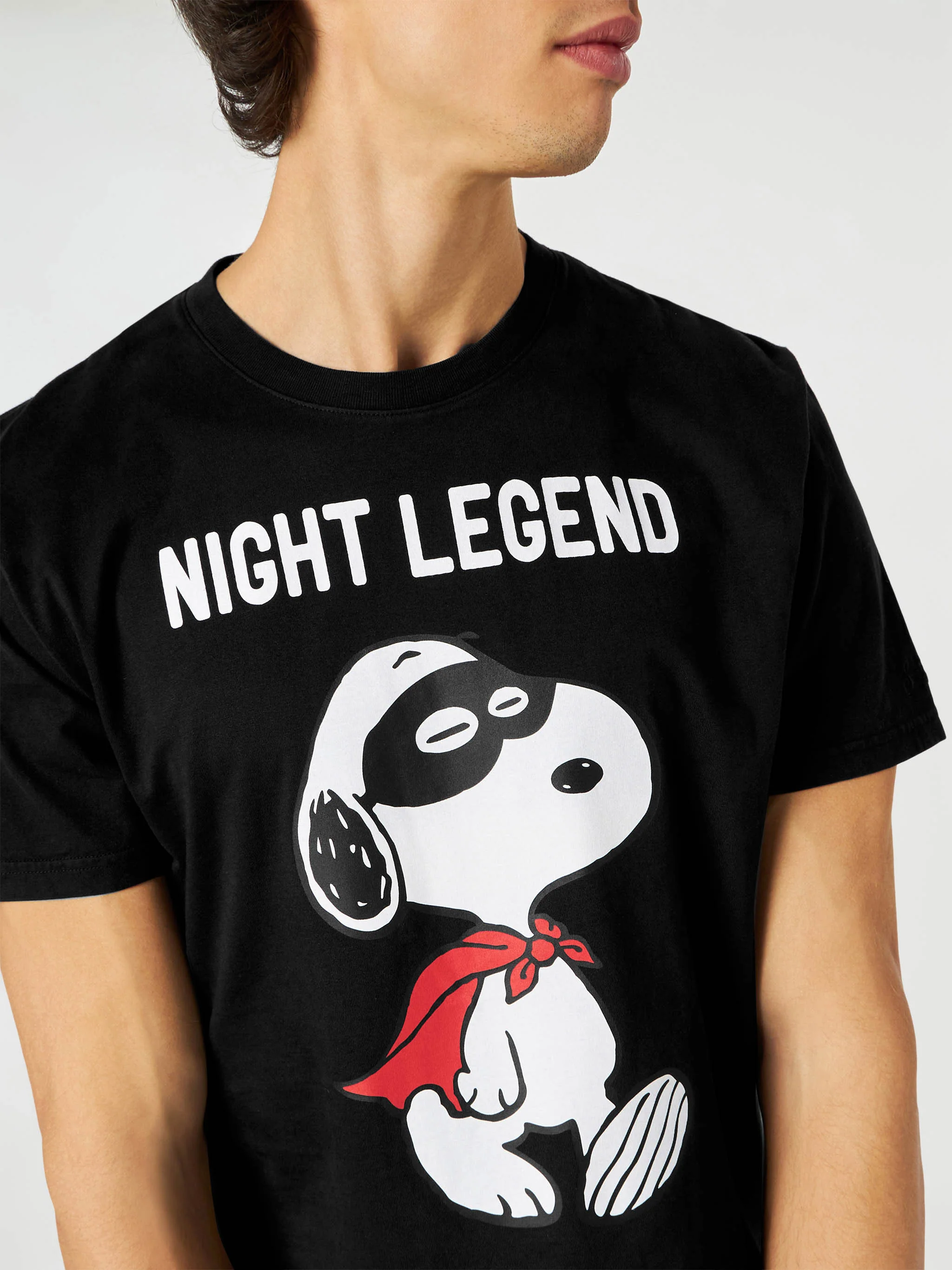 Heren katoenen T-shirt met Snoopy Night Legend-print | SNOOPY - ED