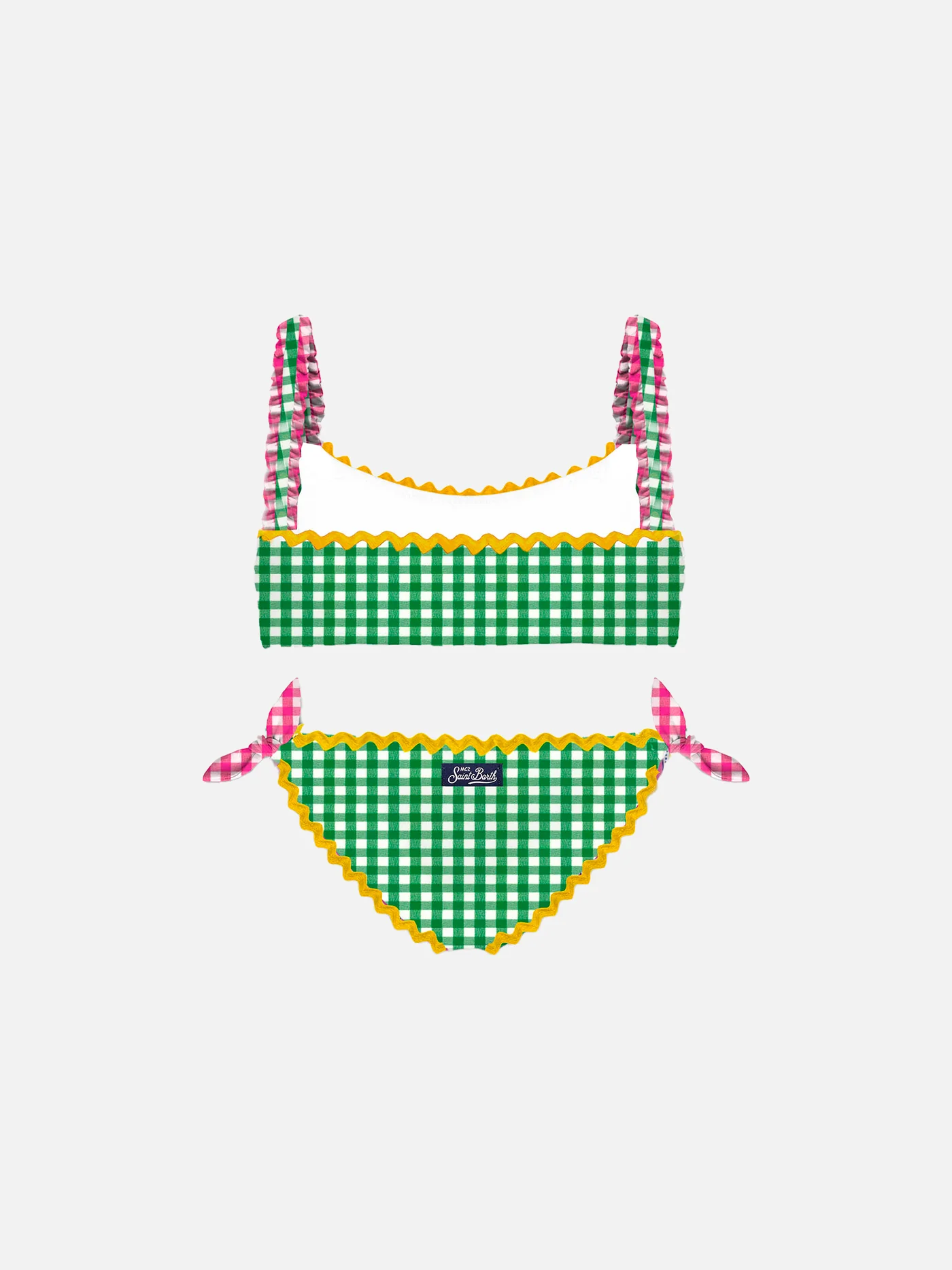 Bikinitopje voor meisjes met ruitjesprint