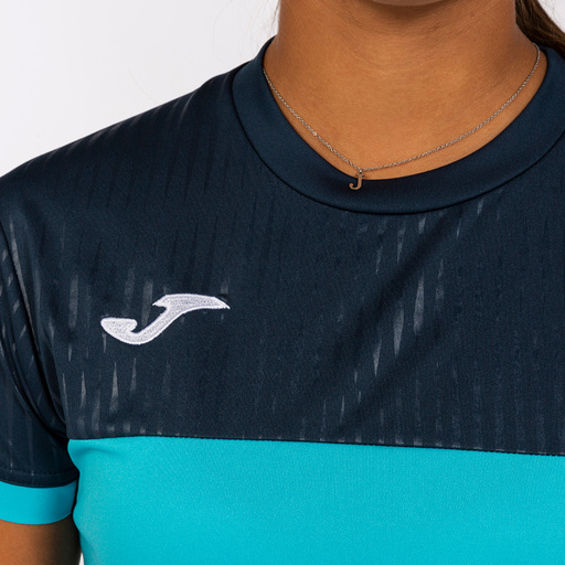 T-shirt à manches courtes Joma Montreal, turquoise fluo/marine