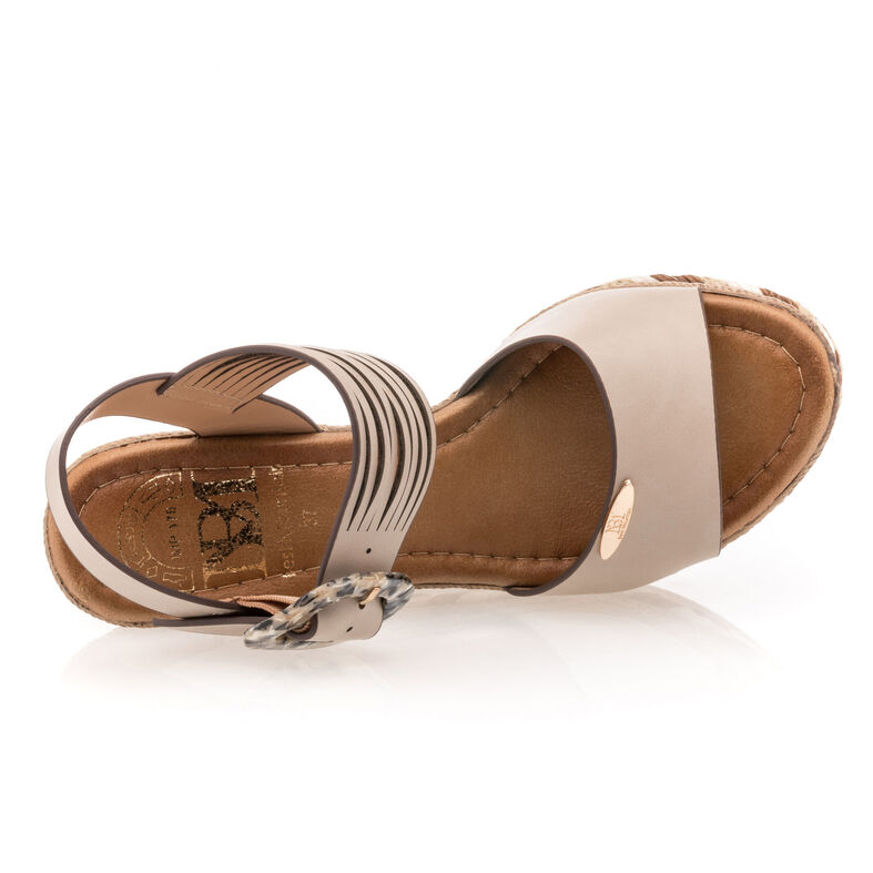 Sandalias beige para mujer / Zapatos de punta abierta