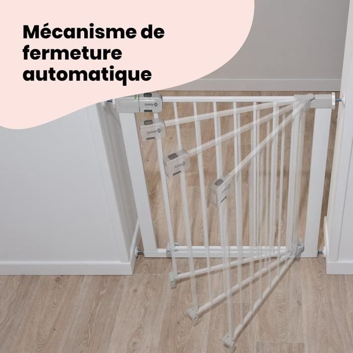 SAFETY 1ST Child Safety Gate 73-80cm, White, Metal, Auto Close, 4 Pressure Points