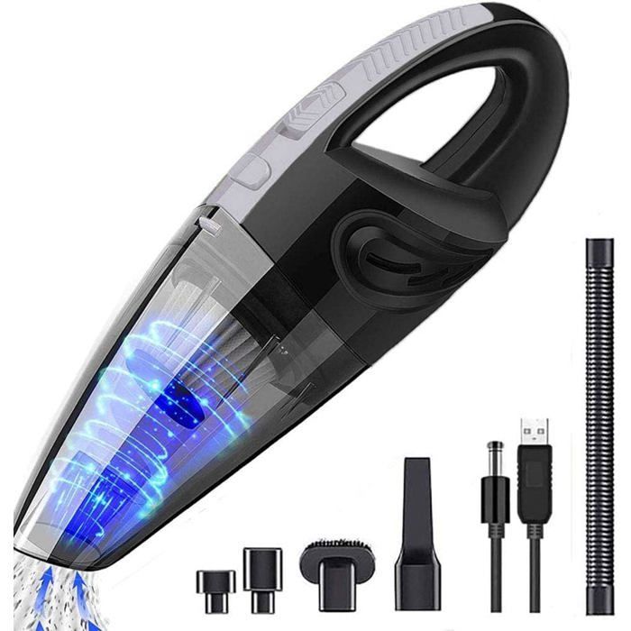 Handheld, cordless, rechargeable, lightweight, portable vacuum cleaner with powerful cyclonic suction for car, wet and dry use