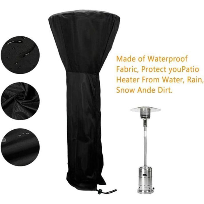 Funda impermeable para calefactor de exterior - LUSKYKA® - Tejido Oxford 210D - Impermeable - Dimensiones 226x85x48 cm