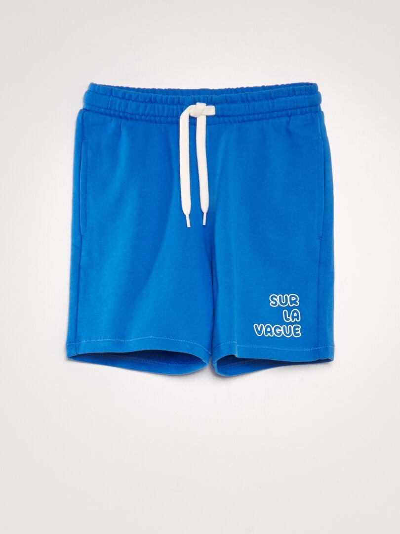 Bermudas de felpa francesa estilo surfista - AZUL