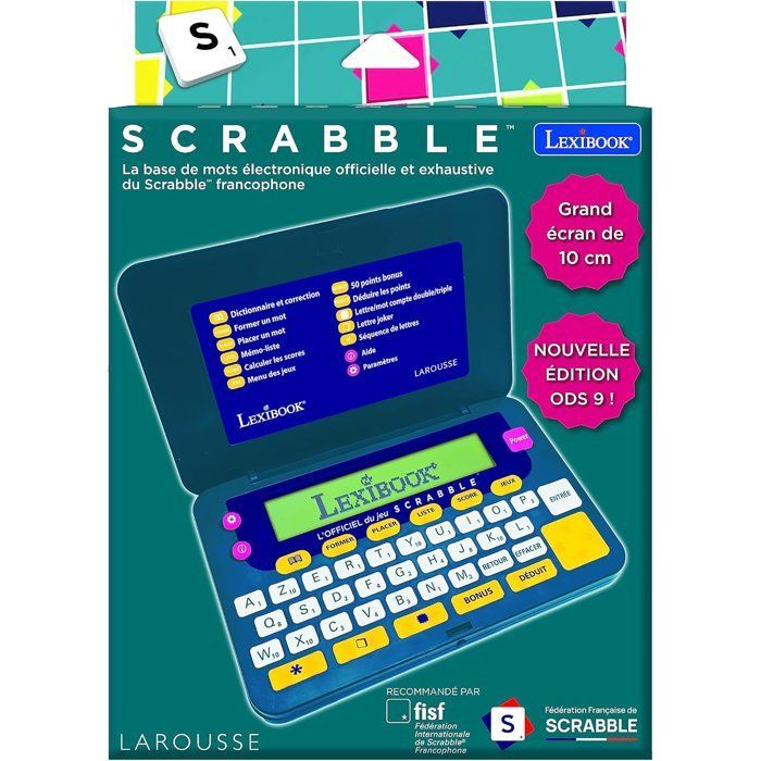 Lexibook - Dictionnaire électronique officiel du Scrabble - Format Ergonomique - Large Touches - A piles - Nouvelle Edition FISF