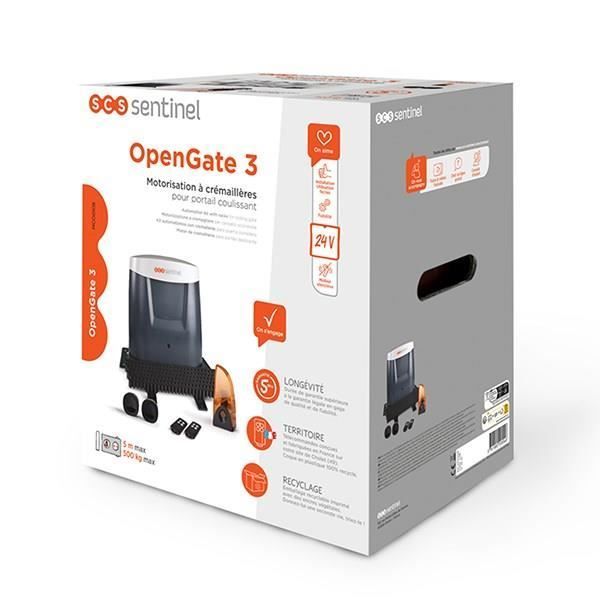 Kit motore per cancello scorrevole - SCS SENTINEL - OpenGate 3 - Fino a 500 kg e 5 metri max