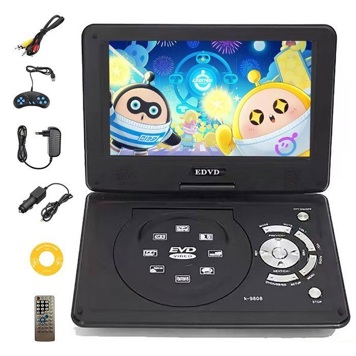 9,8 Pouces Lecteur DVD Portable, Écran HD 9