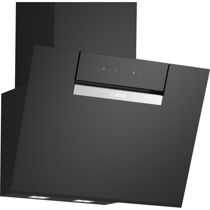 Campana extractora decorativa mural - cristal angular - BOSCH SER4 - DWK67FN60 Negro - Home Connect - Ancho: 590 mm x Profundidad: 433 mm