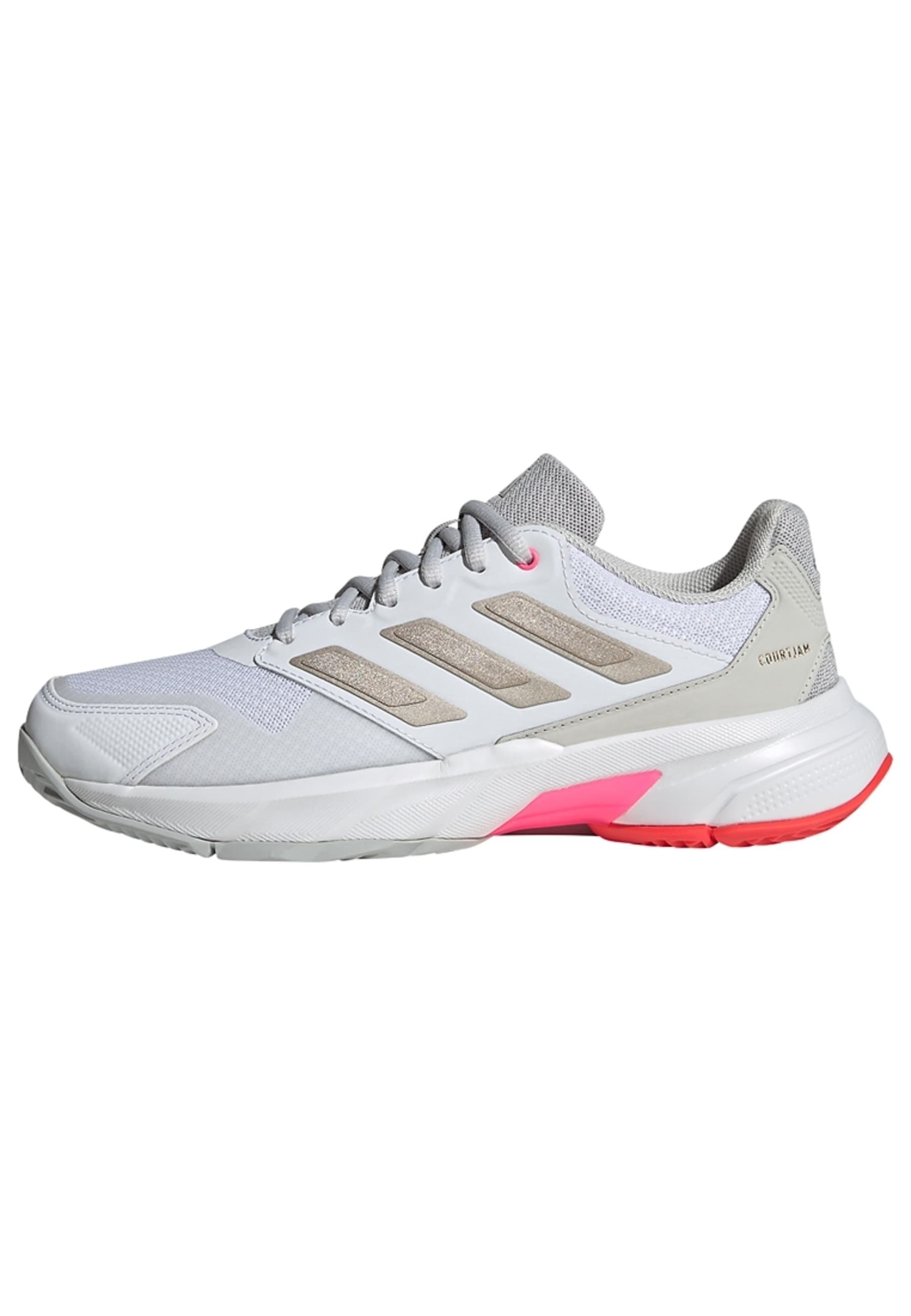 adidas Performance COURTJAM CONTROL – Multicourt-Tennisschuhe – Cloud White Iron Metallic Lucid Red