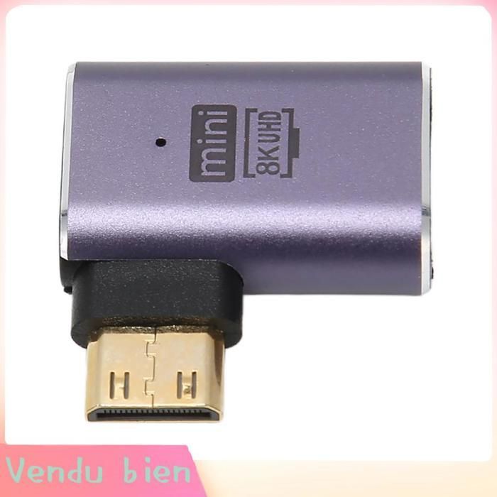 Adaptador Garosa Mini HD a HD, convertidor de indicador LED de ángulo recto 8K para sonido de proyector