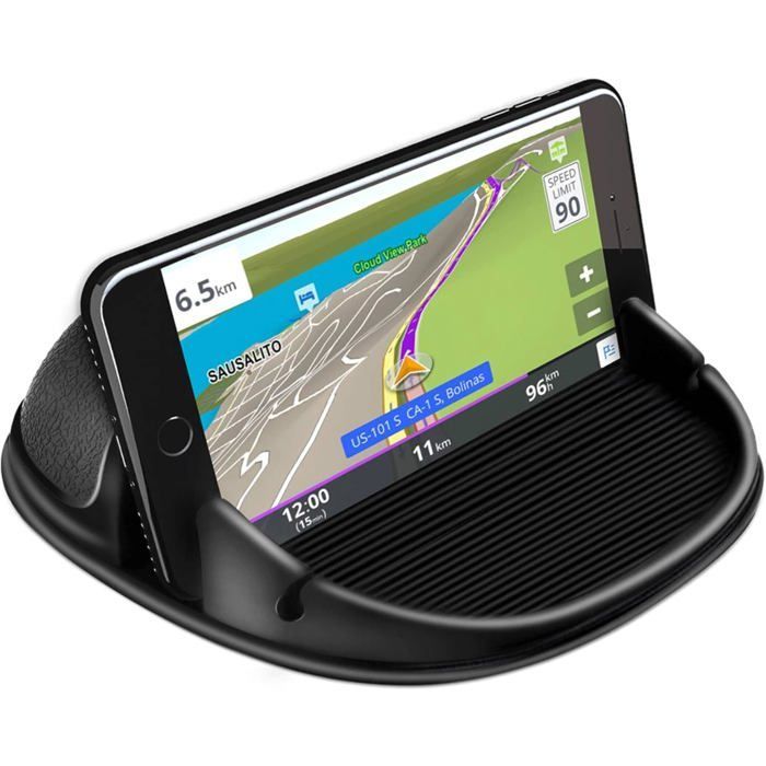 Soporte para teléfono de coche - LONCASTER - Antideslizante - Silicona - Universal - Negro