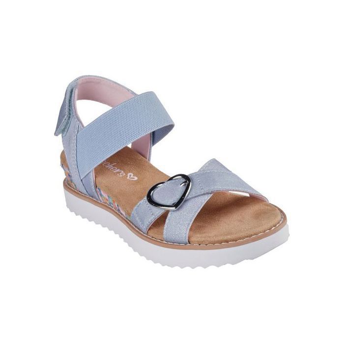 Sandali con zeppa Skechers Miss Desert Kiss blu per ragazze - Comfort ed eleganza (28.5)