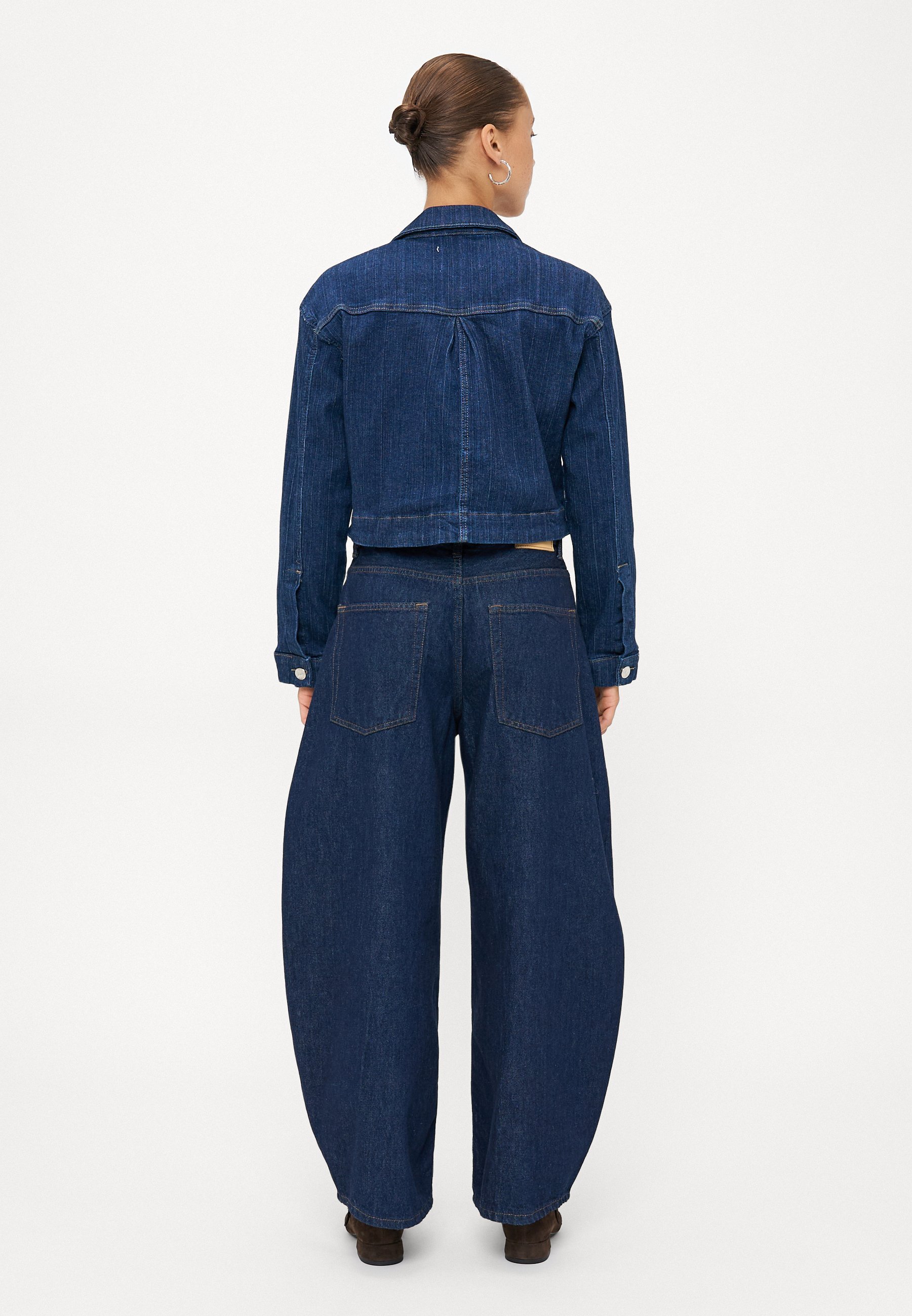 ONLY Petite ONLTAYLOR RINSE BARREL - Relaxed fit jeans - donkerblauwe denim