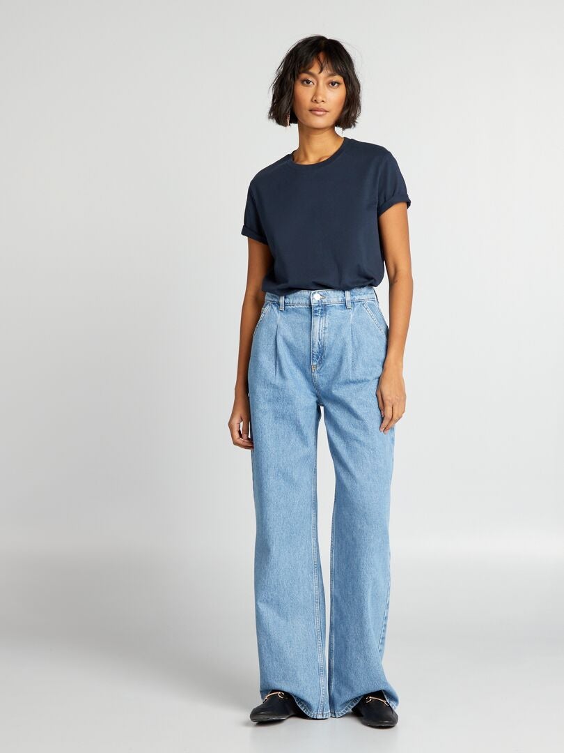 Camiseta de malha lisa - Azul escuro