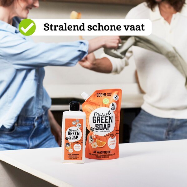 Marcel's Green Soap, polnilo za detergent z vonjem pomaranče in jasmina<br>6 x 500 ml