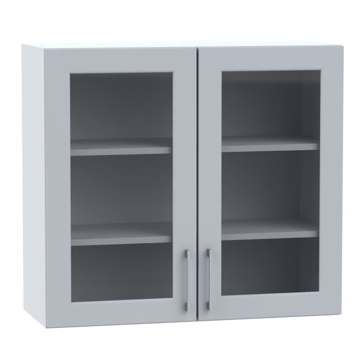 Cuisine complète Nela 8 éléments couleur gris mat - Longueur 260 cm