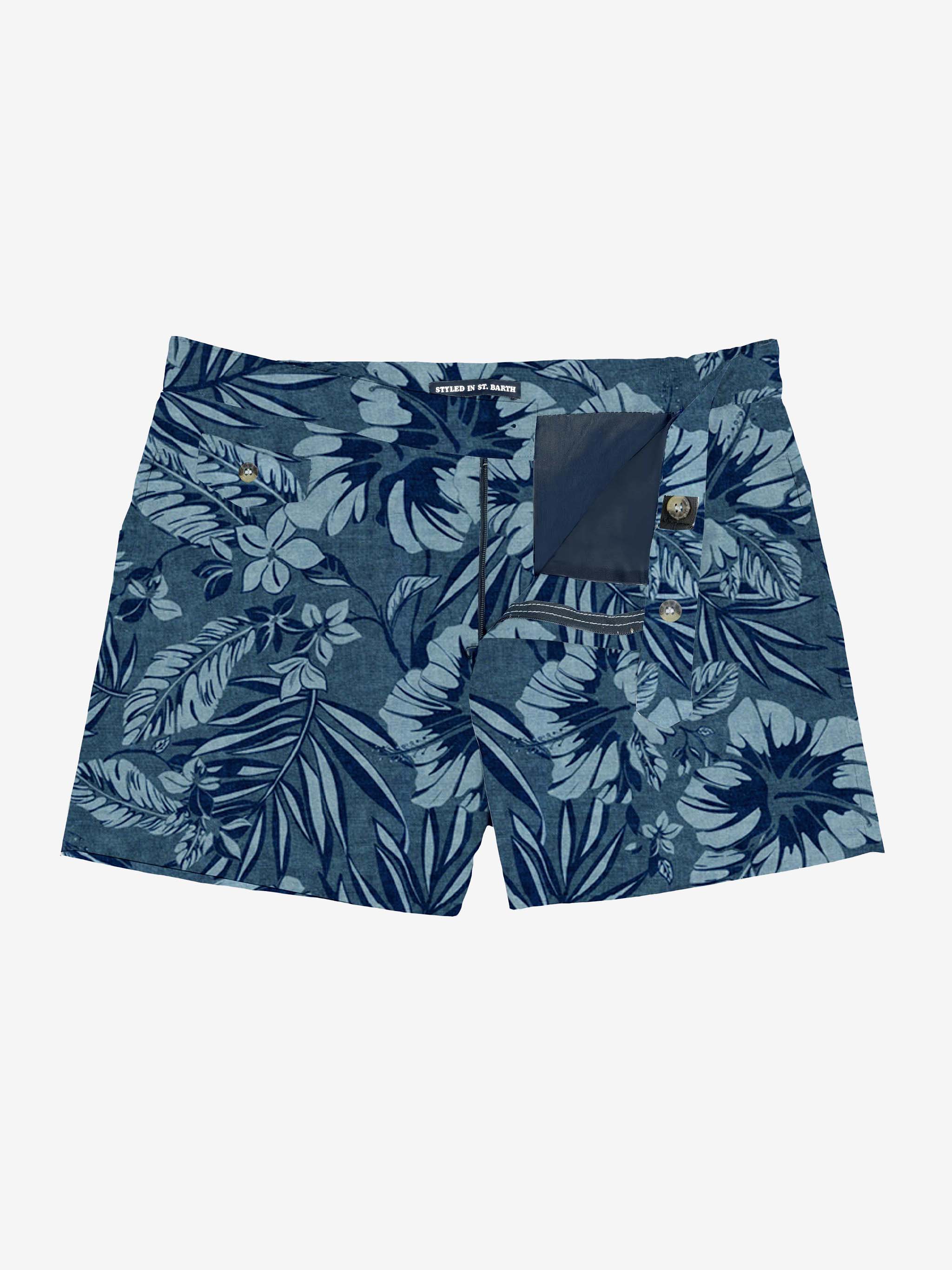 Zwempak voor heren met tropische print