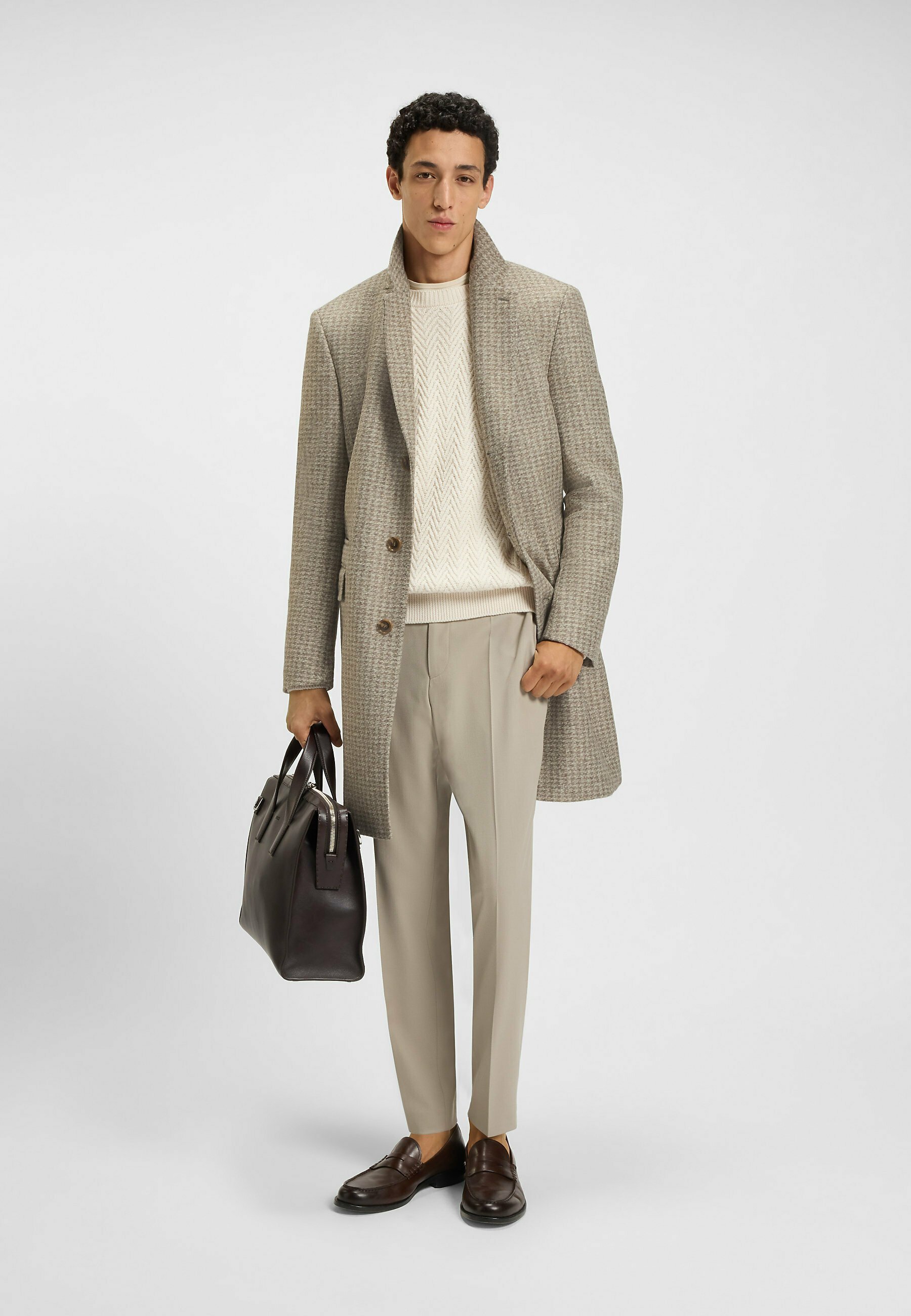 BOSS HYDE BIB-PAD - Cappotto corto - aperto bianco undici
