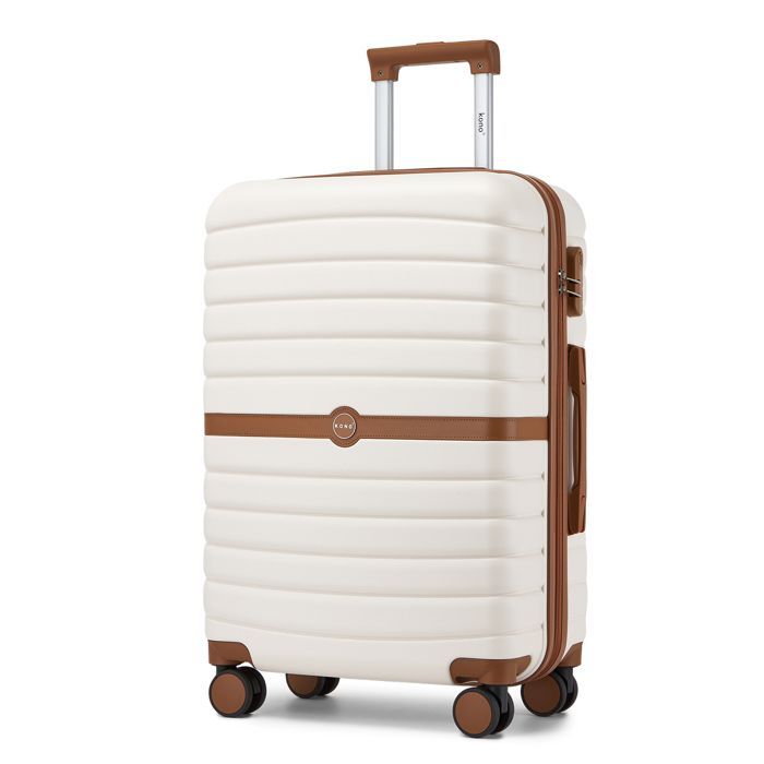 Maleta Kono mediana rígida de 66,5 x 45,5 x 25,5 cm, ABS+PC, con 4 ruedas y cerradura, tipo carrito de viaje, 62 L