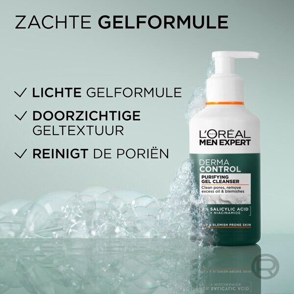 L'Oréal Paris Men Expert Derma Control attīrošais želejas tīrīšanas līdzeklis 260 ml