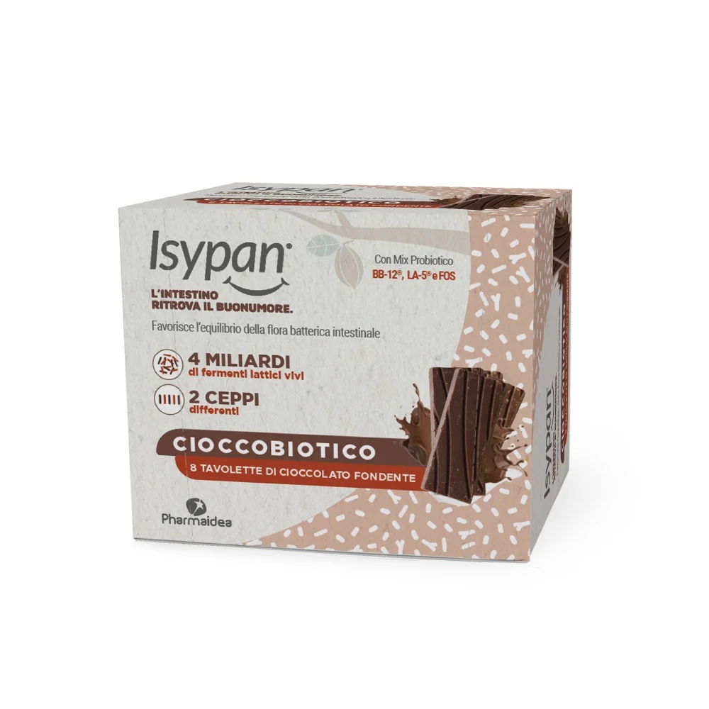 ISYPAN Isypan Cioccobiotico chocolate negro 8 piezas probióticos