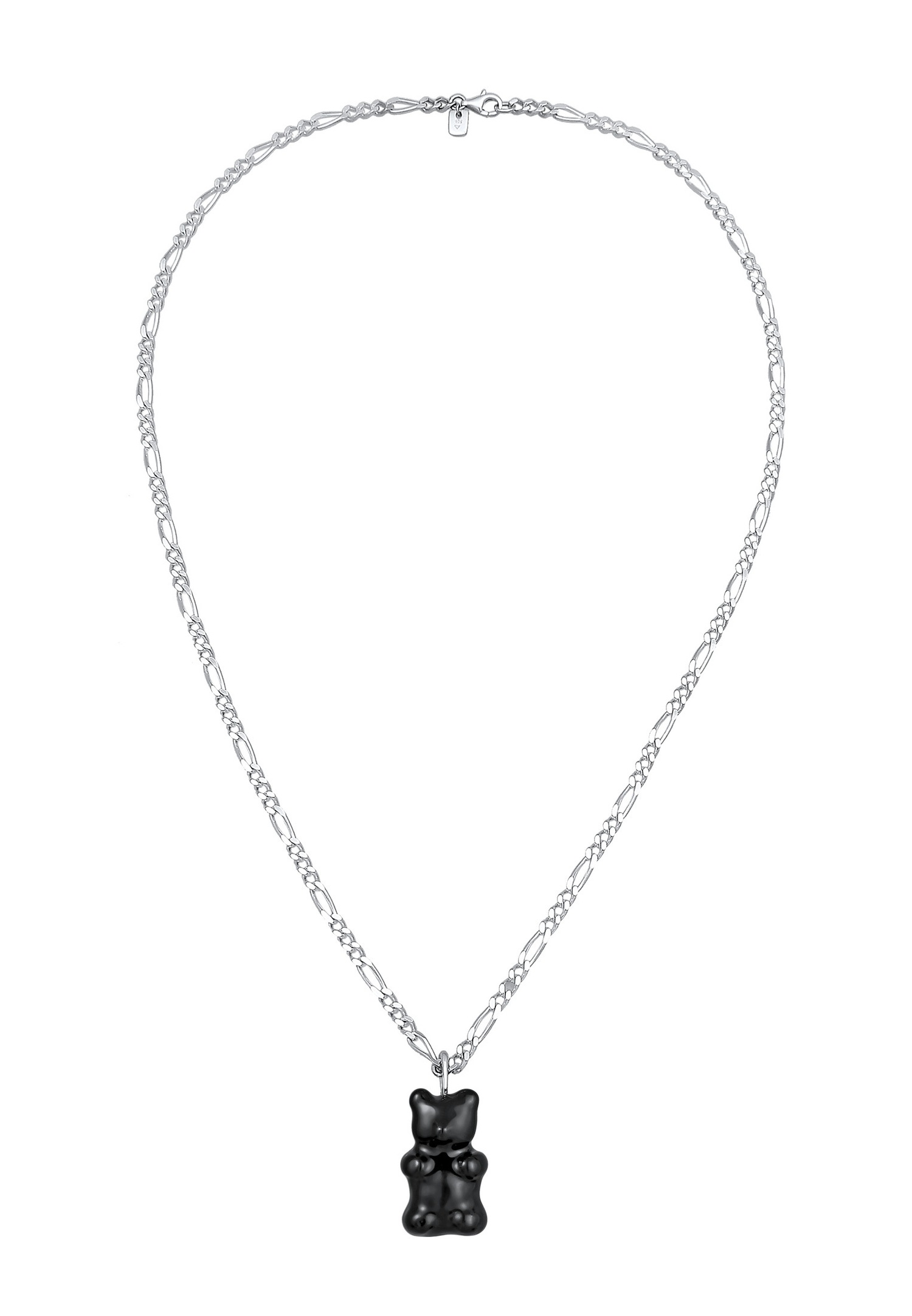 KUZZOI Hommes Pendentif Tendance ours avec Émail noir en Argent Sterling 925