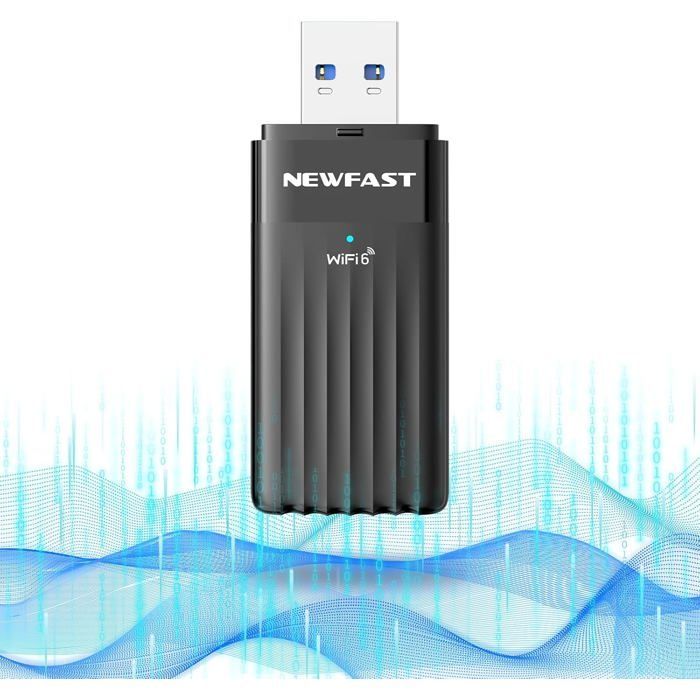 Clé WiFi (adaptateur USB) - 1001 PILES BATTERIES - AX3000 - WiFi 6 (802.11ax) - Bi‑bande 2,4/5 GHz - USB 3.0, MU‑MIMO