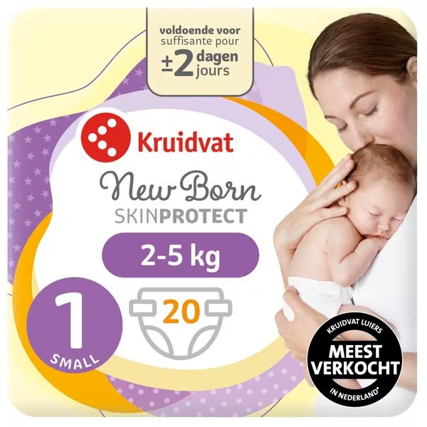 Kruidvat 1 NewBorn Small Luiers Smallpack<br>mt 1 (2-5 kg), 20 komada