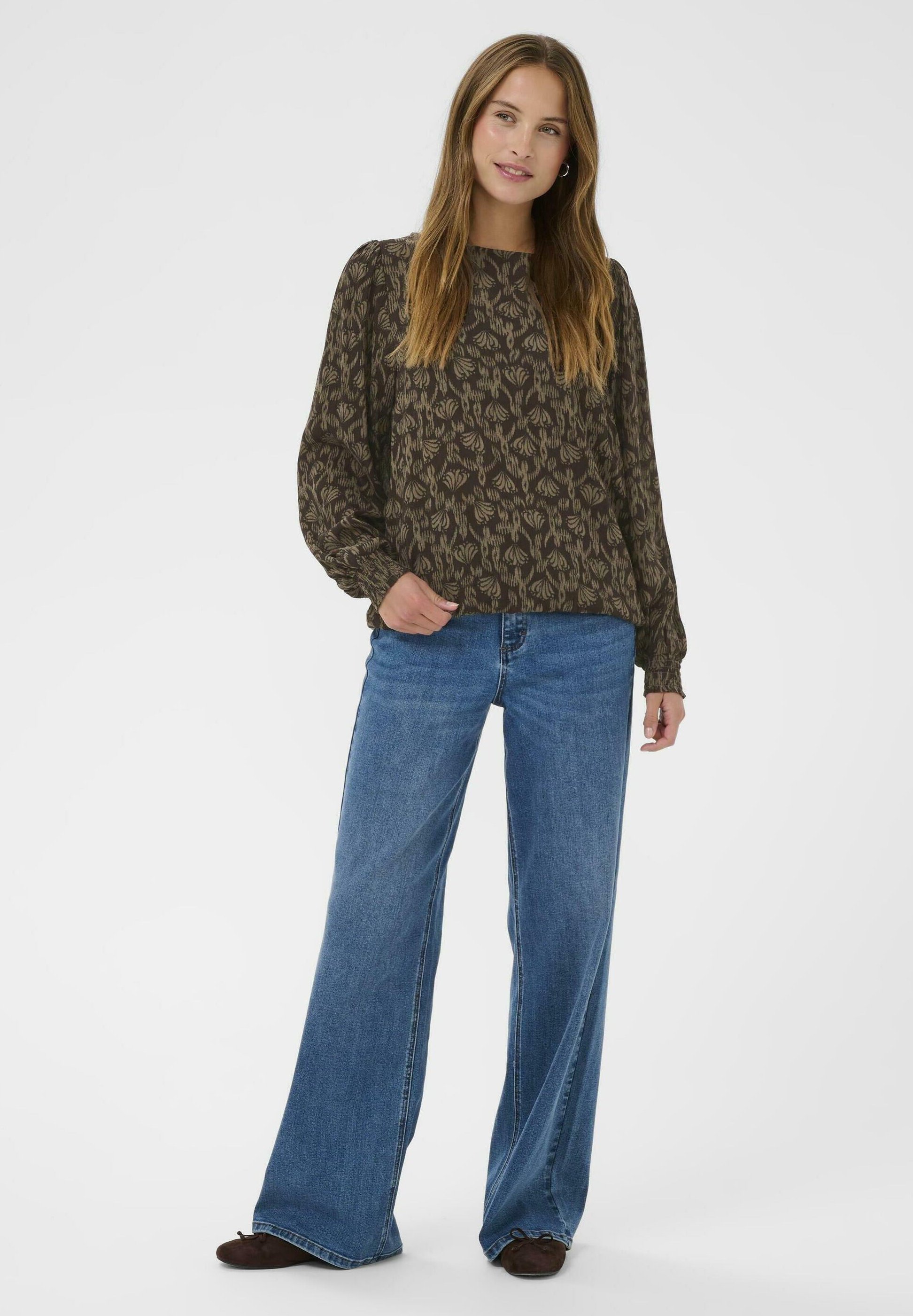 Kaffe AMBER - Blouse - zwarte koffie, moraal, bloemen