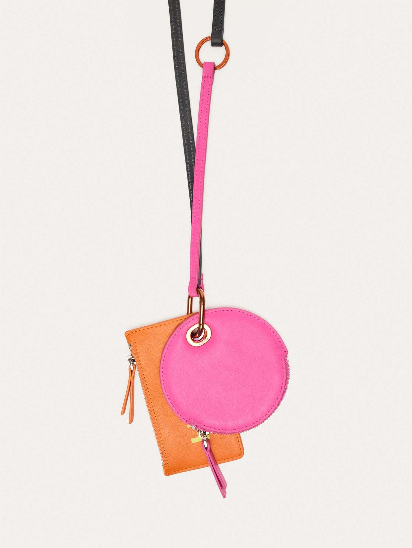 CARTERA MODULAR CON CORREA ROSA