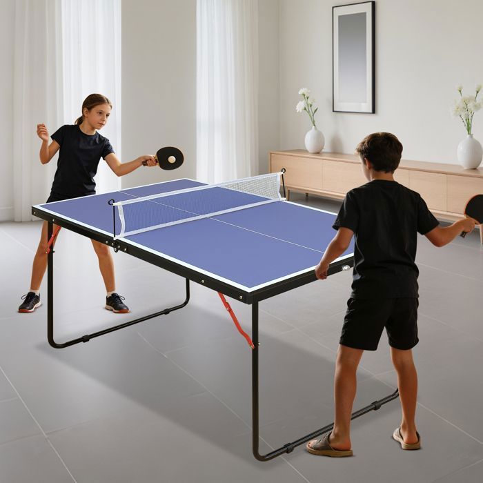 Tavolo da ping-pong con rete - pieghevole - Dimensioni del prodotto 137 × 76 × 66 cm - 1 paio di racchette da ping-pong