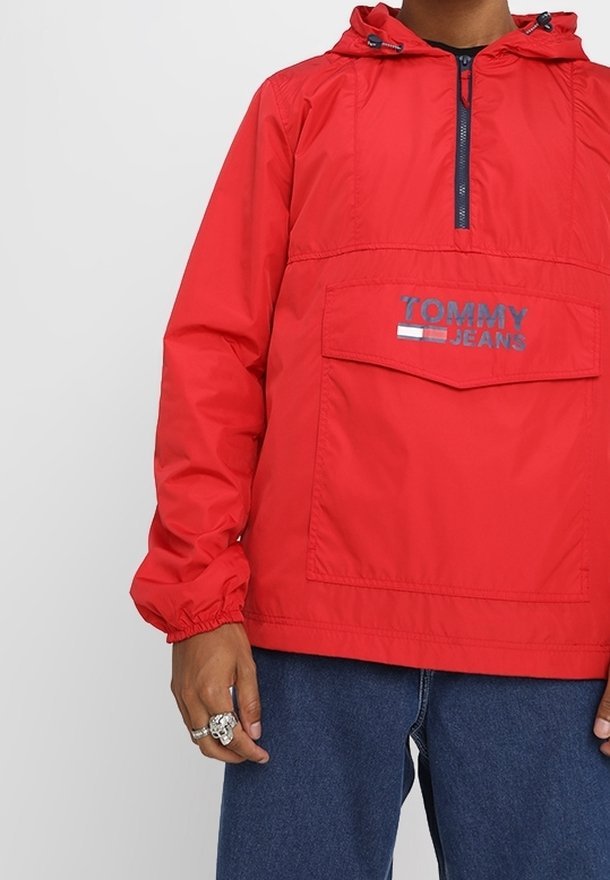 Jaqueta corta-vento Tommy Jeans - vermelha