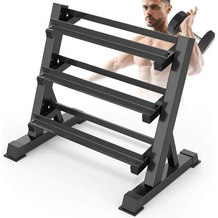 Gewichthefrek - Maximale belasting 300 kg, 90x50x93 cm, staal, zwart - Opbergrek, haltersteun