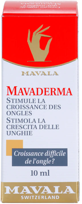 Óleo nutritivo Mavaderma para cuidados com as unhas que estimula o crescimento.