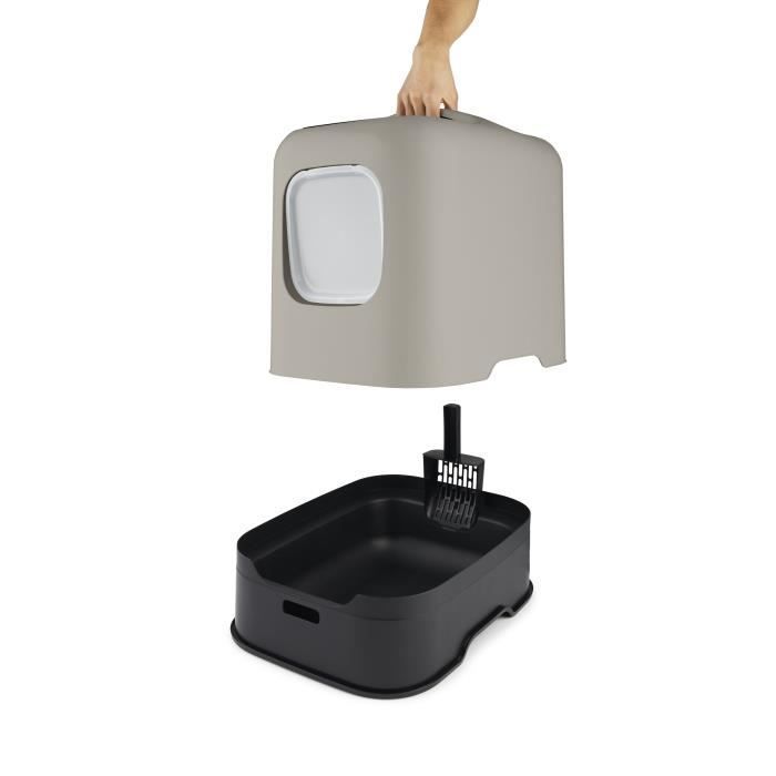ROTHO - Maison toilette pour chat 51 x 39 x 40 cm - Bac à litière - Cappuccino