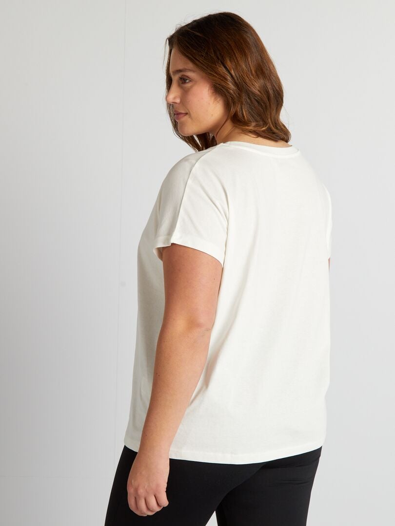 Bedrukt katoenen T-shirt - WIT